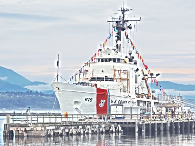 USCGC ACTIVE in “Full Dress” while moored in her current homeport, Port Angeles, WA